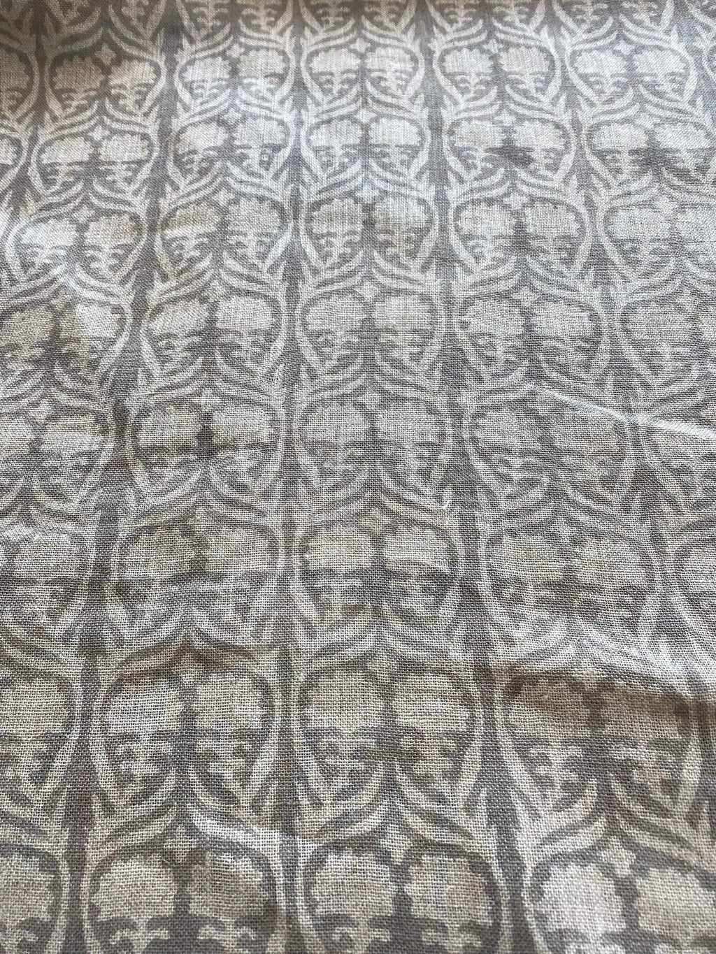 Henderson Floral Block Printed Linen Fabric Linen Fabric