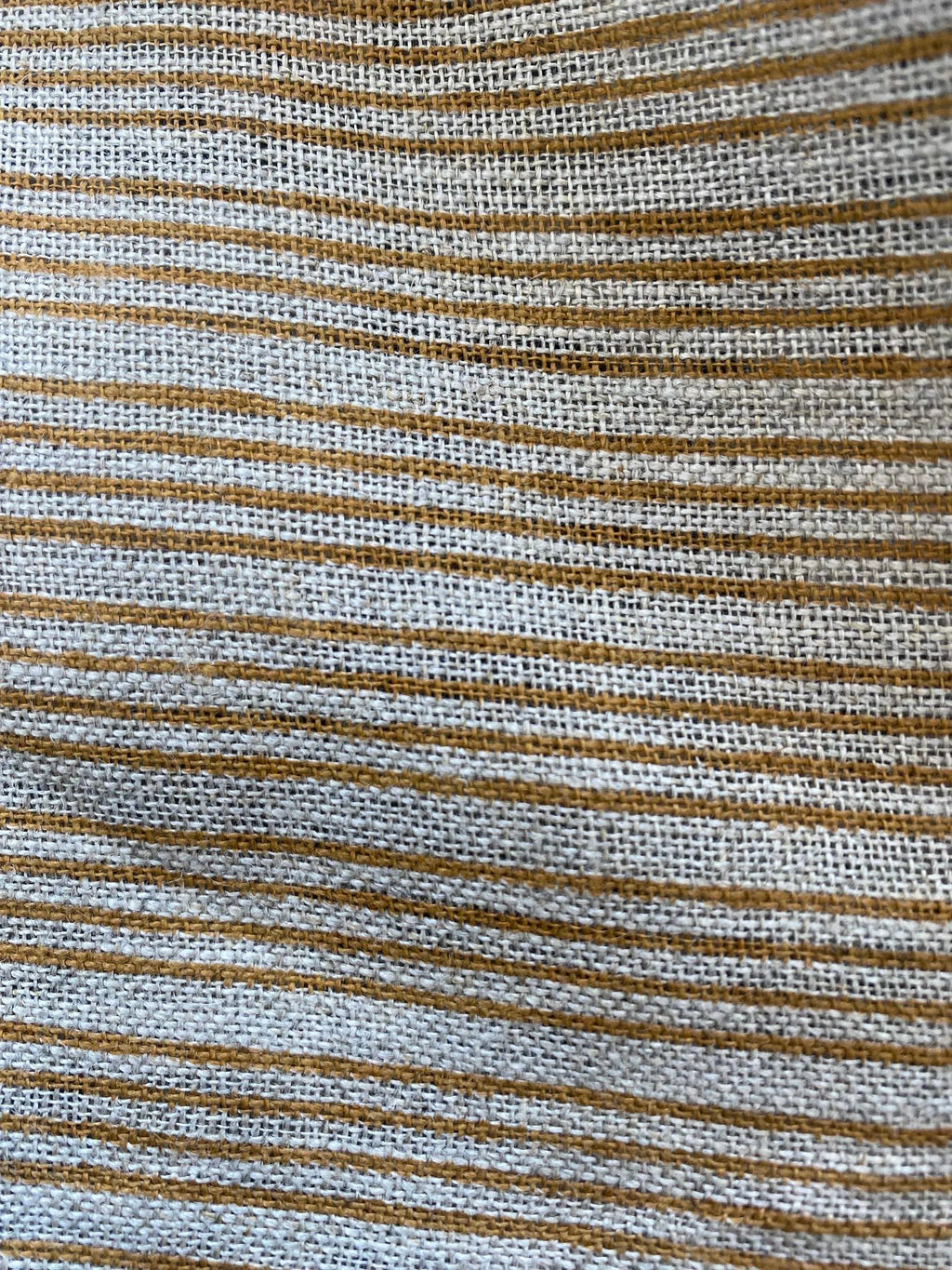7 Yards Cut Out-Natural Block Multistriped Heavy Linen Fabric Linen Fabric