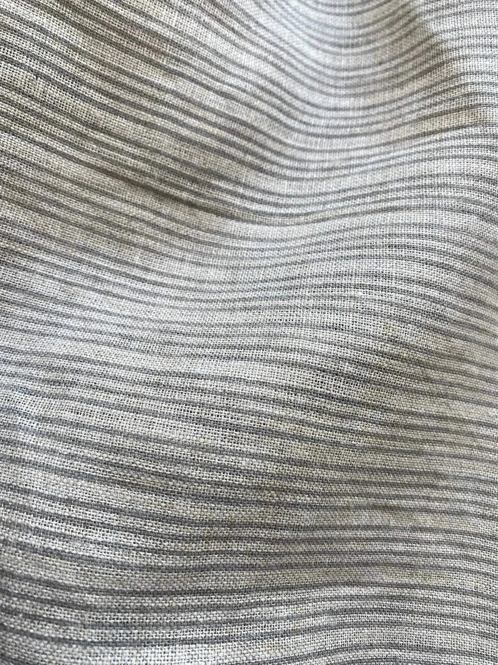 Natural Block Multistriped Heavy Linen Fabric for Upholstery Linen Fabric