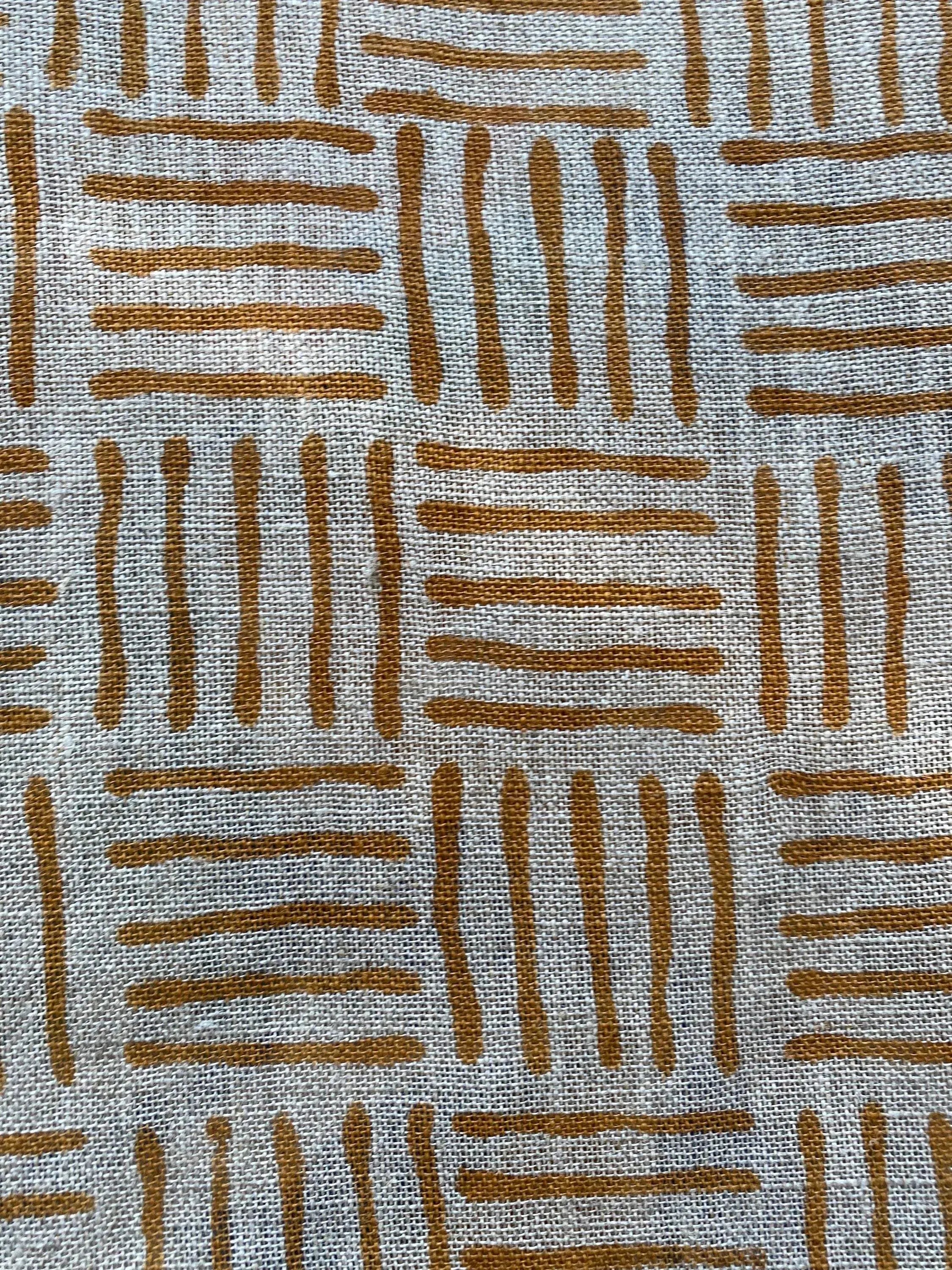 Danny Designer Hand Block Print Linen Linen Fabric