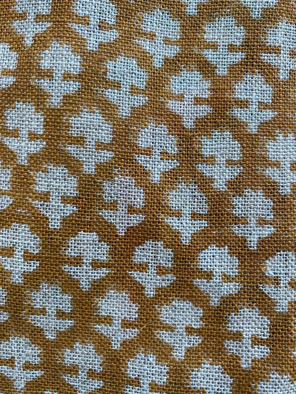 Anna Block Printed Linen Upholstery Fabric Linen Fabric