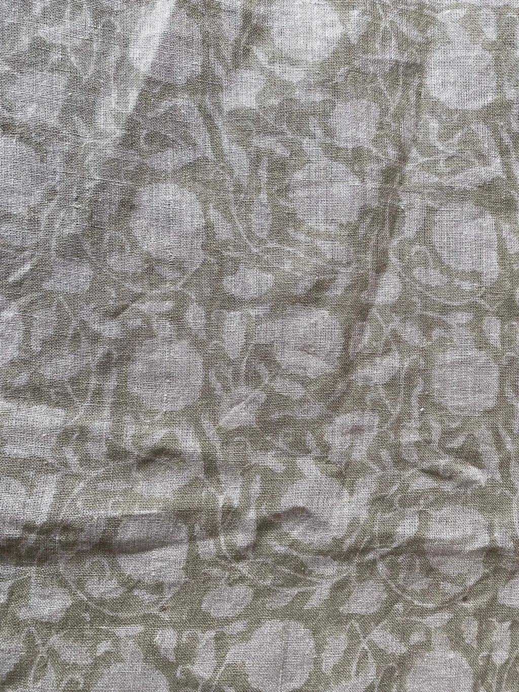 Opal Hand Block Printed Linen Linen Fabric