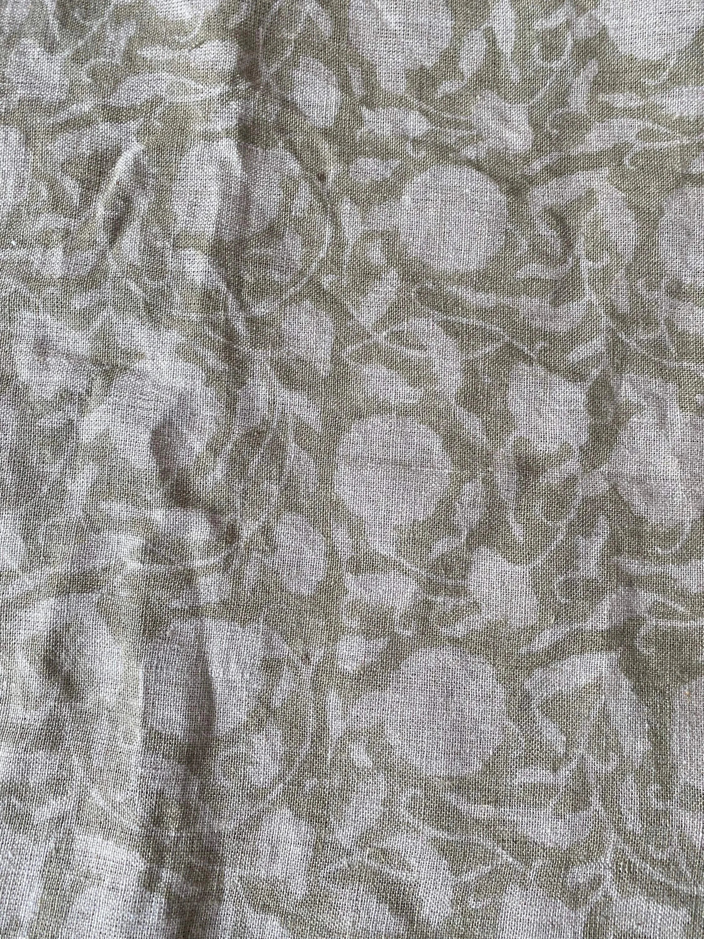 Opal Hand Block Printed Linen Linen Fabric