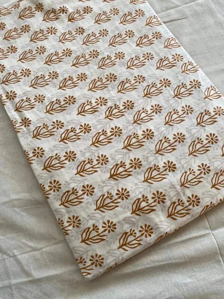 Jones Cotton Block Print Fabric by the Yard Cotton Fabric