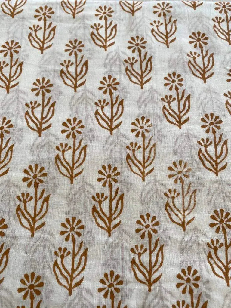 Jones Cotton Block Print Fabric by the Yard Cotton Fabric