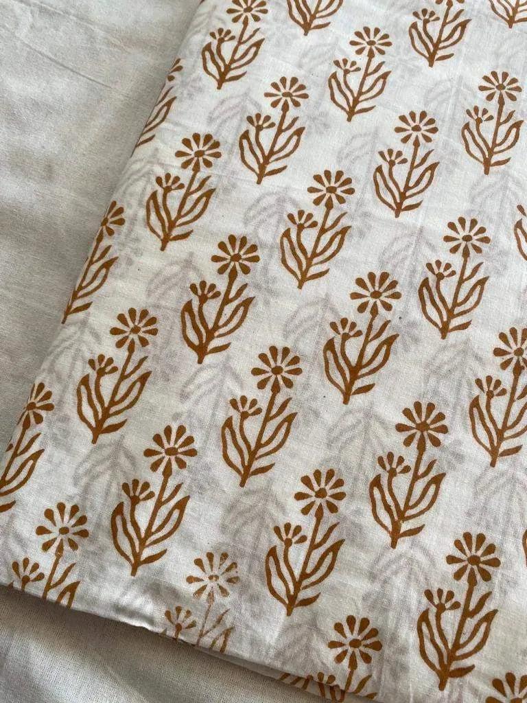 Jones Cotton Block Print Fabric by the Yard Cotton Fabric