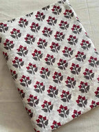 Lenny Red Floral Cotton Fabric by the Yard Cotton Fabric