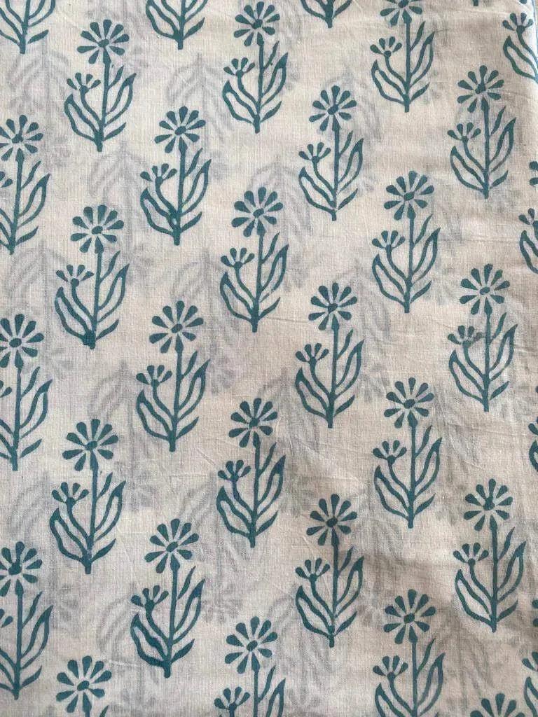 Jones Cotton Block Print Fabric by the Yard Cotton Fabric