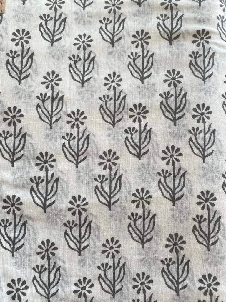 Jones Cotton Block Print Fabric by the Yard Cotton Fabric
