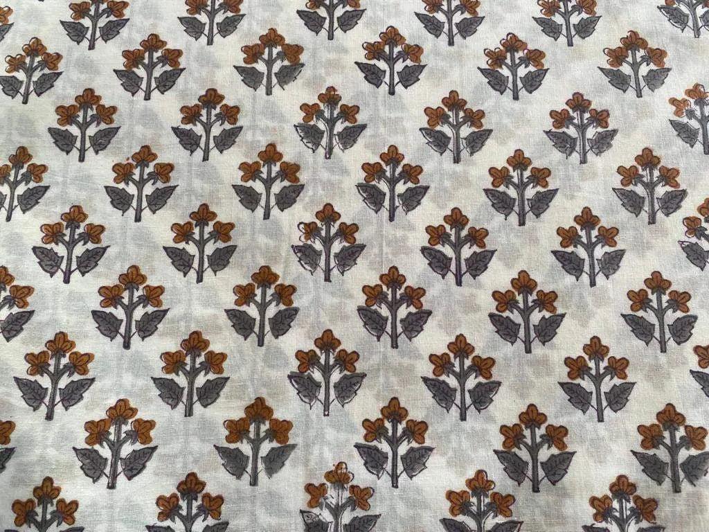 Lenny Red Floral Cotton Fabric by the Yard Cotton Fabric
