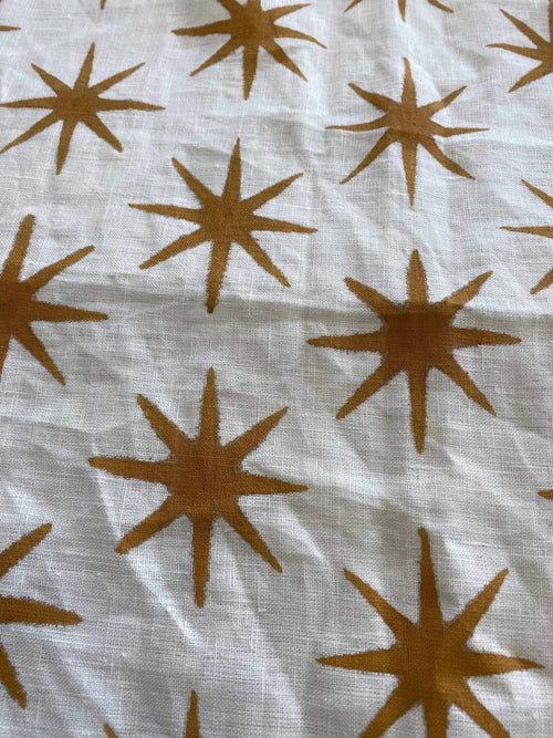 STAR || Indian Hand Block Print Fabric, Indian Linen Fabric, Block Print Fabric, Designer Floral Printing Fabric, Upholstery fabric, - Maple Village Lane