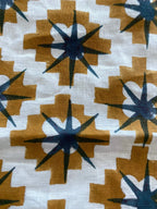 Hillary Hand Block Print Linen Linen Fabric