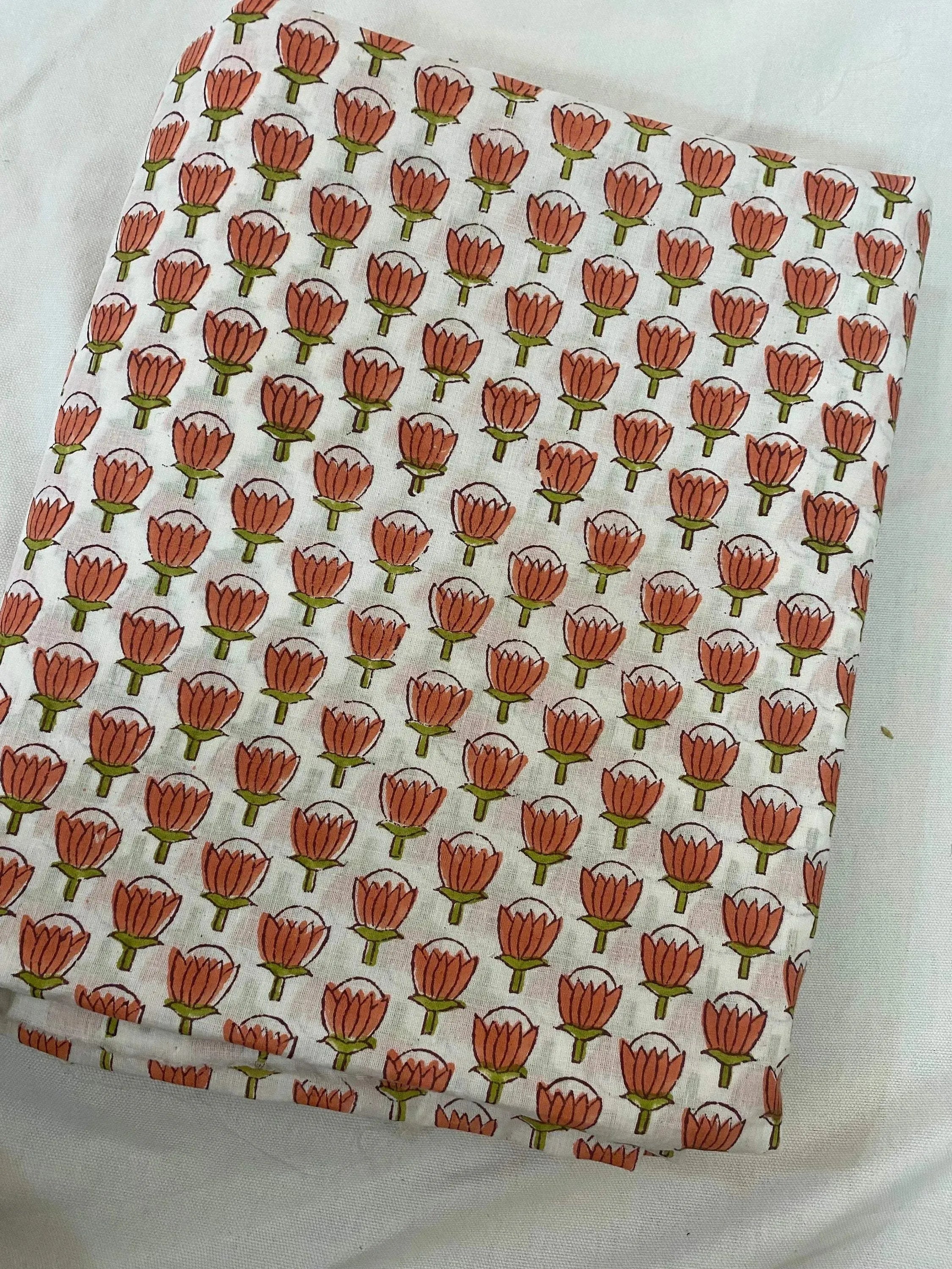 Eleni Hand Block Cotton Fabric Cotton Fabric