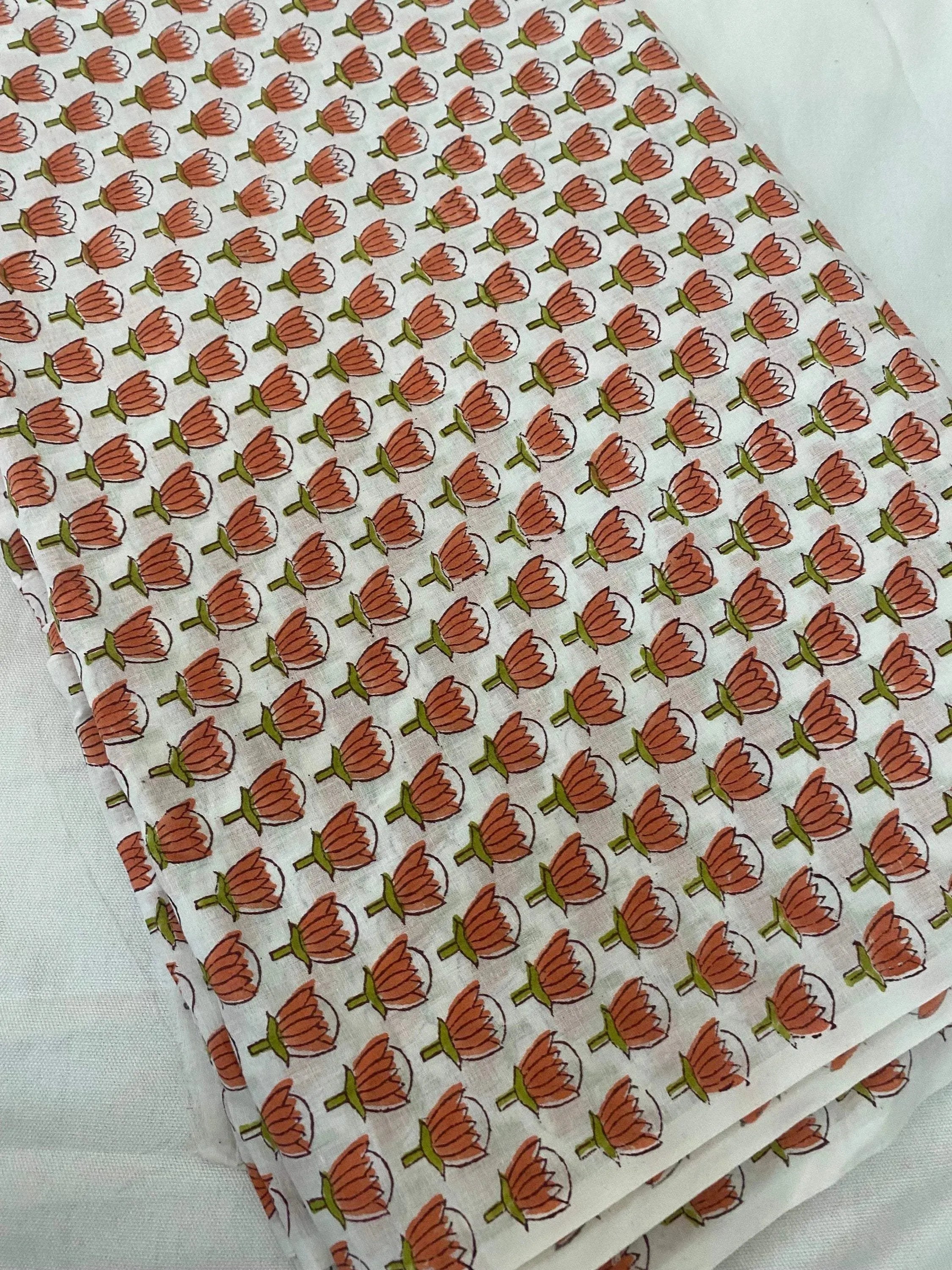 Eleni Hand Block Cotton Fabric Cotton Fabric