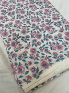 Azalea Cotton Block Print Fabric Cotton Fabric