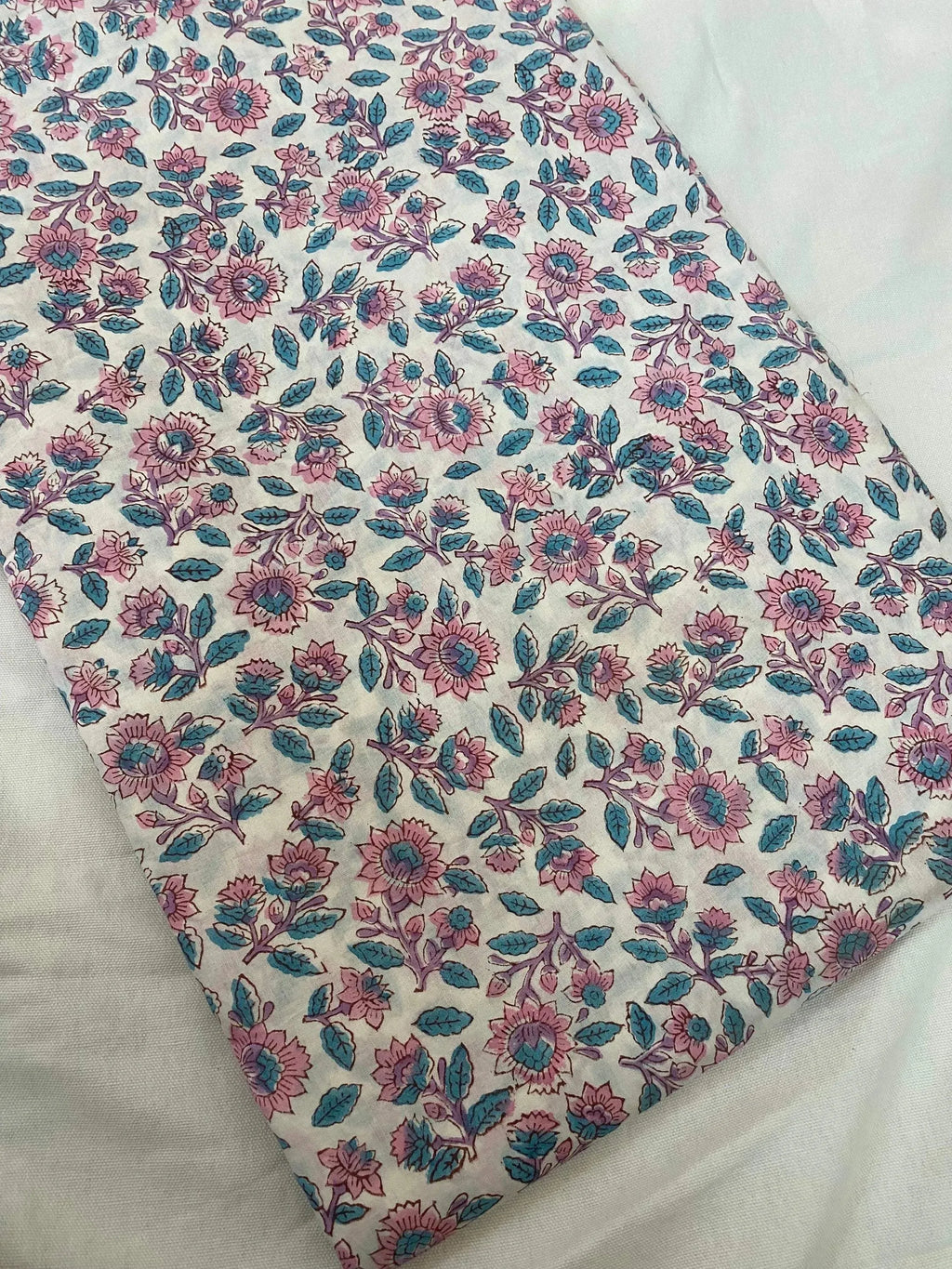Azalea Cotton Block Print Fabric Cotton Fabric