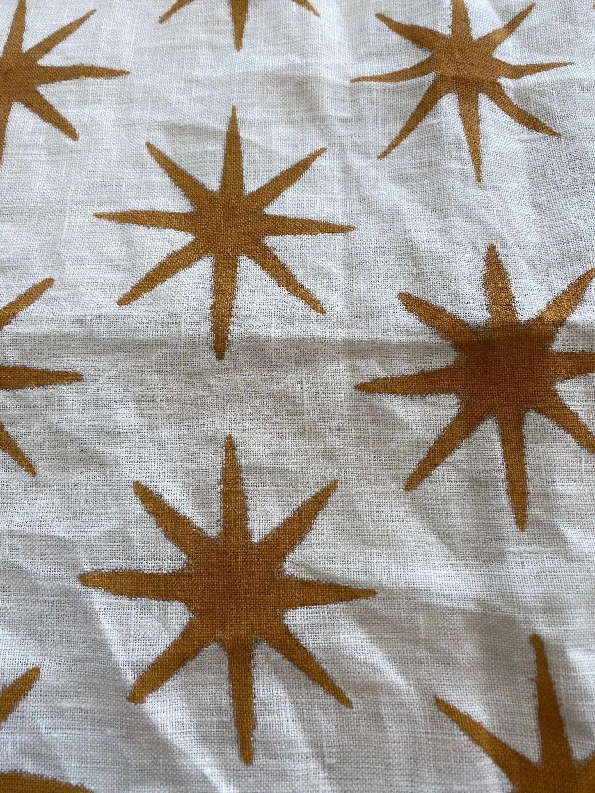 Lou Star Handloom Block Print Fabric Linen Fabric