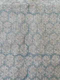BICHIYA Hand Block Print Designer Linen Fabric For Upholstery Turquoise Linen Fabric