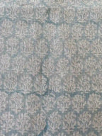 BICHIYA Hand Block Print Designer Linen Fabric For Upholstery Turquoise Linen Fabric