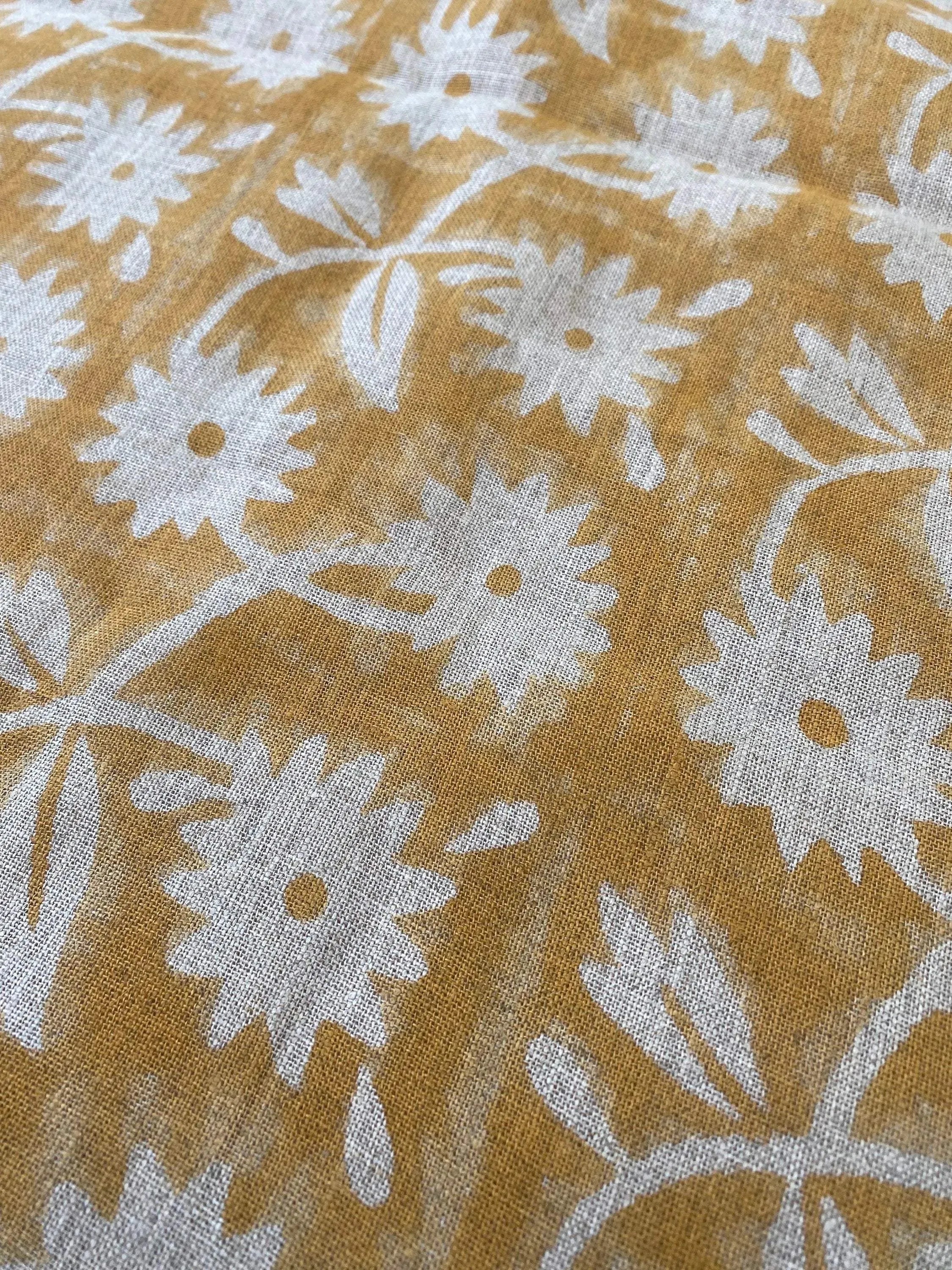 Hayley Hand Block Printed Linen Linen Fabric