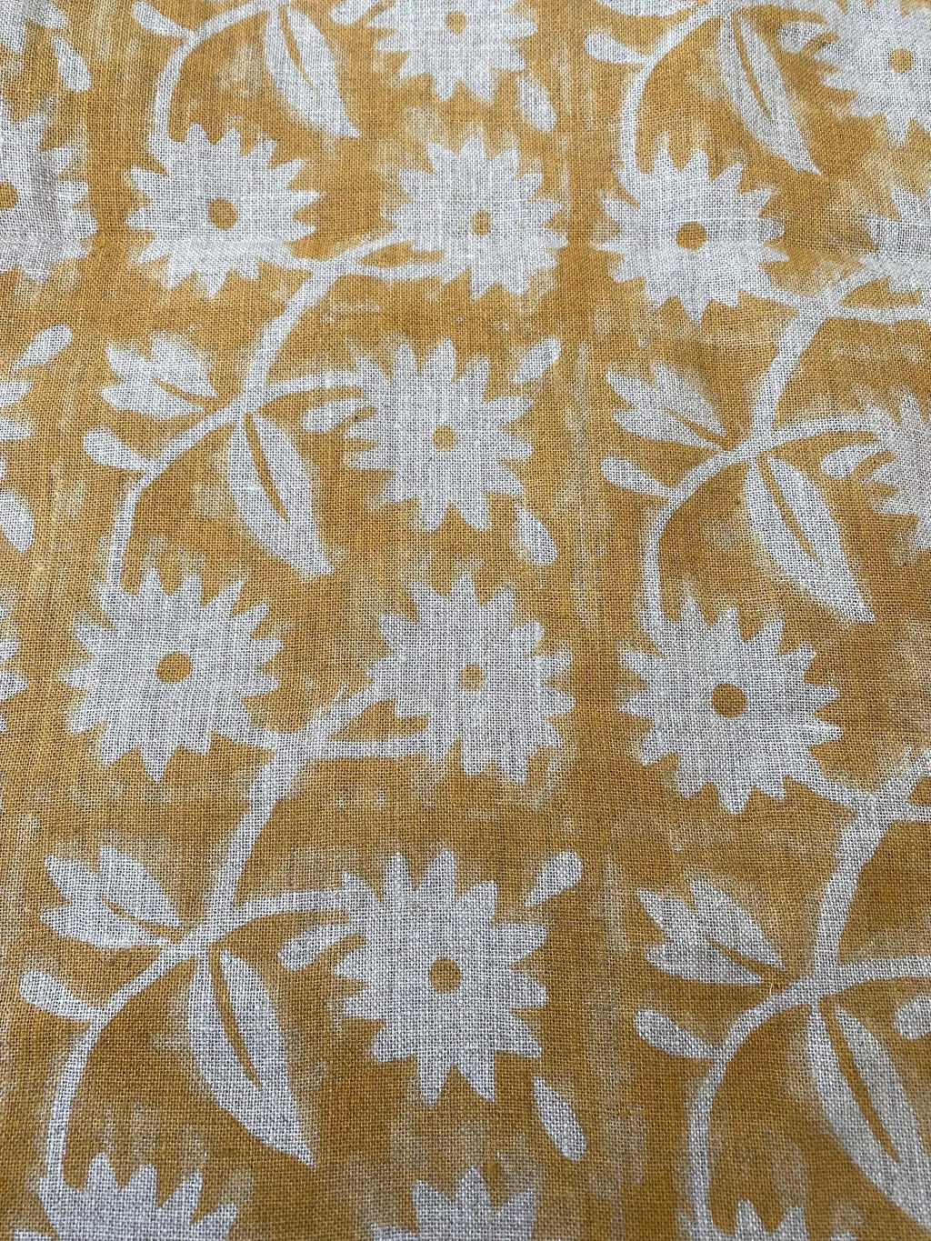 Hayley Hand Block Printed Linen Linen Fabric