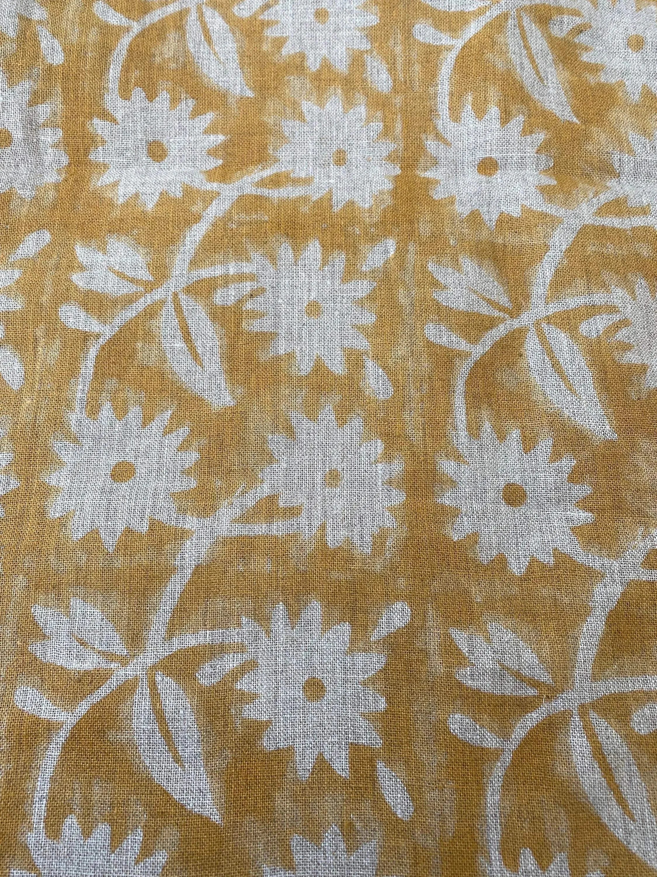Hayley Hand Block Printed Linen Linen Fabric