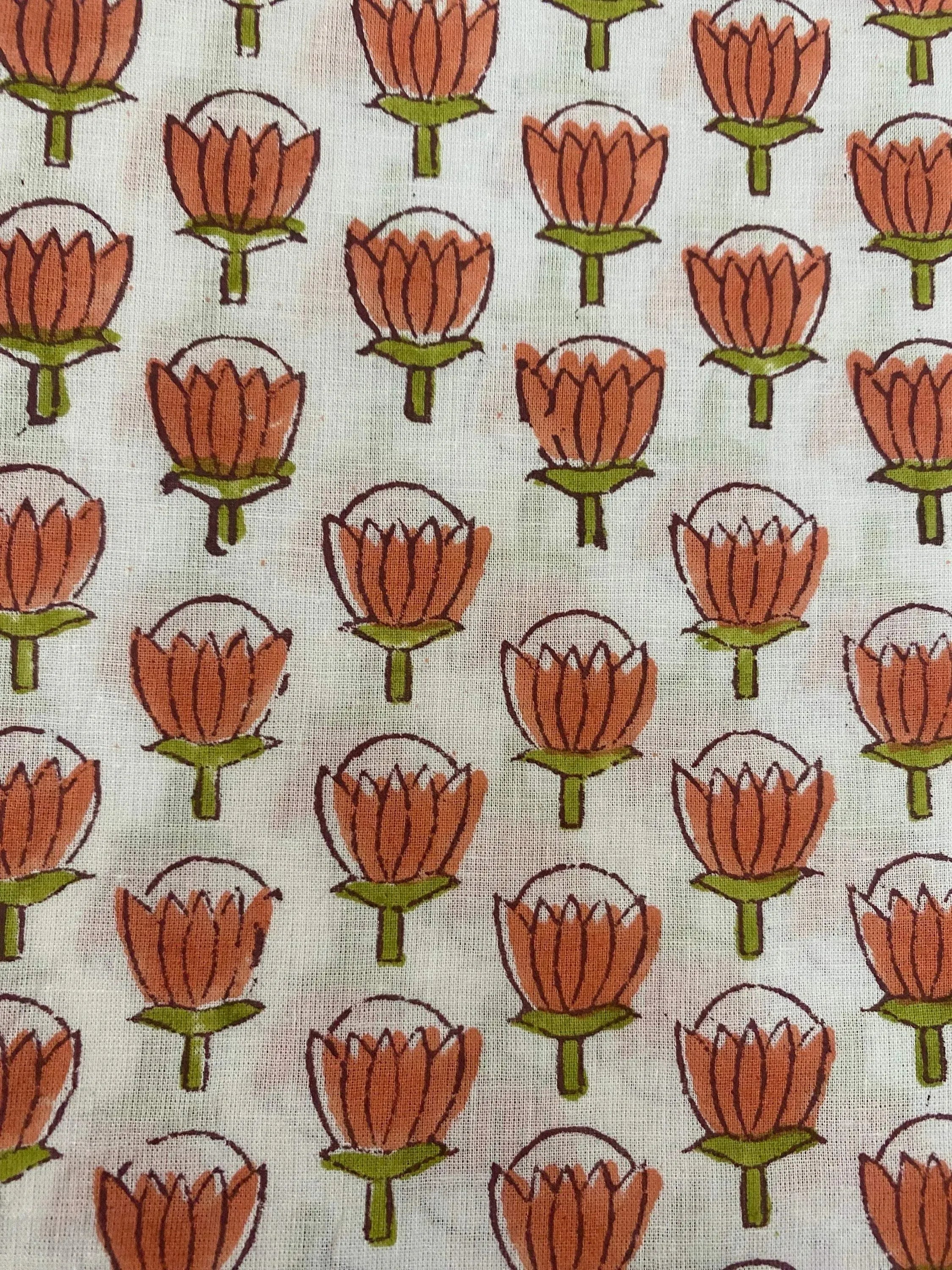 Eleni Hand Block Cotton Fabric Cotton Fabric