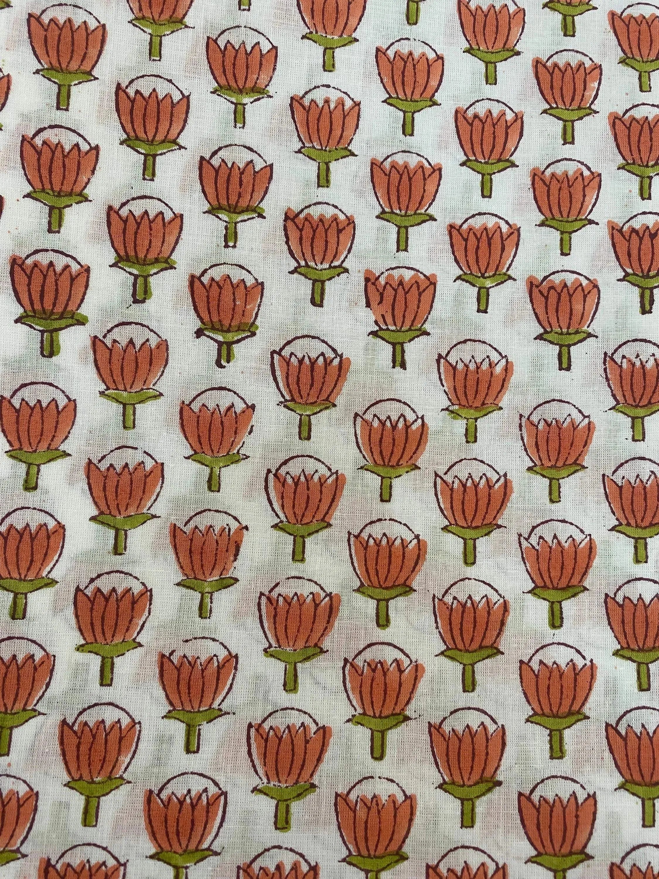 Eleni Hand Block Cotton Fabric Cotton Fabric