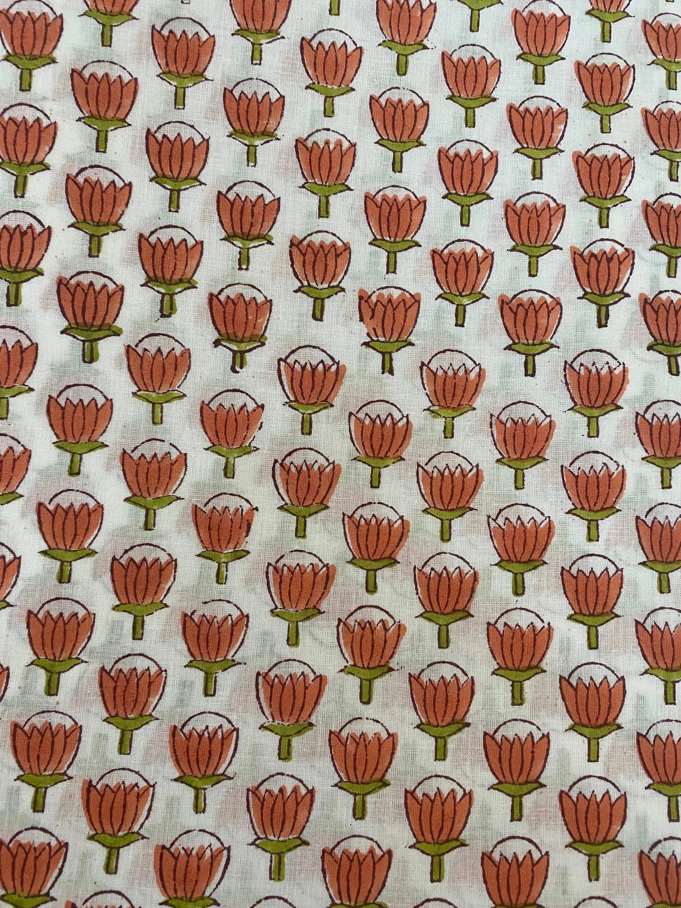 Eleni Hand Block Cotton Fabric Cotton Fabric