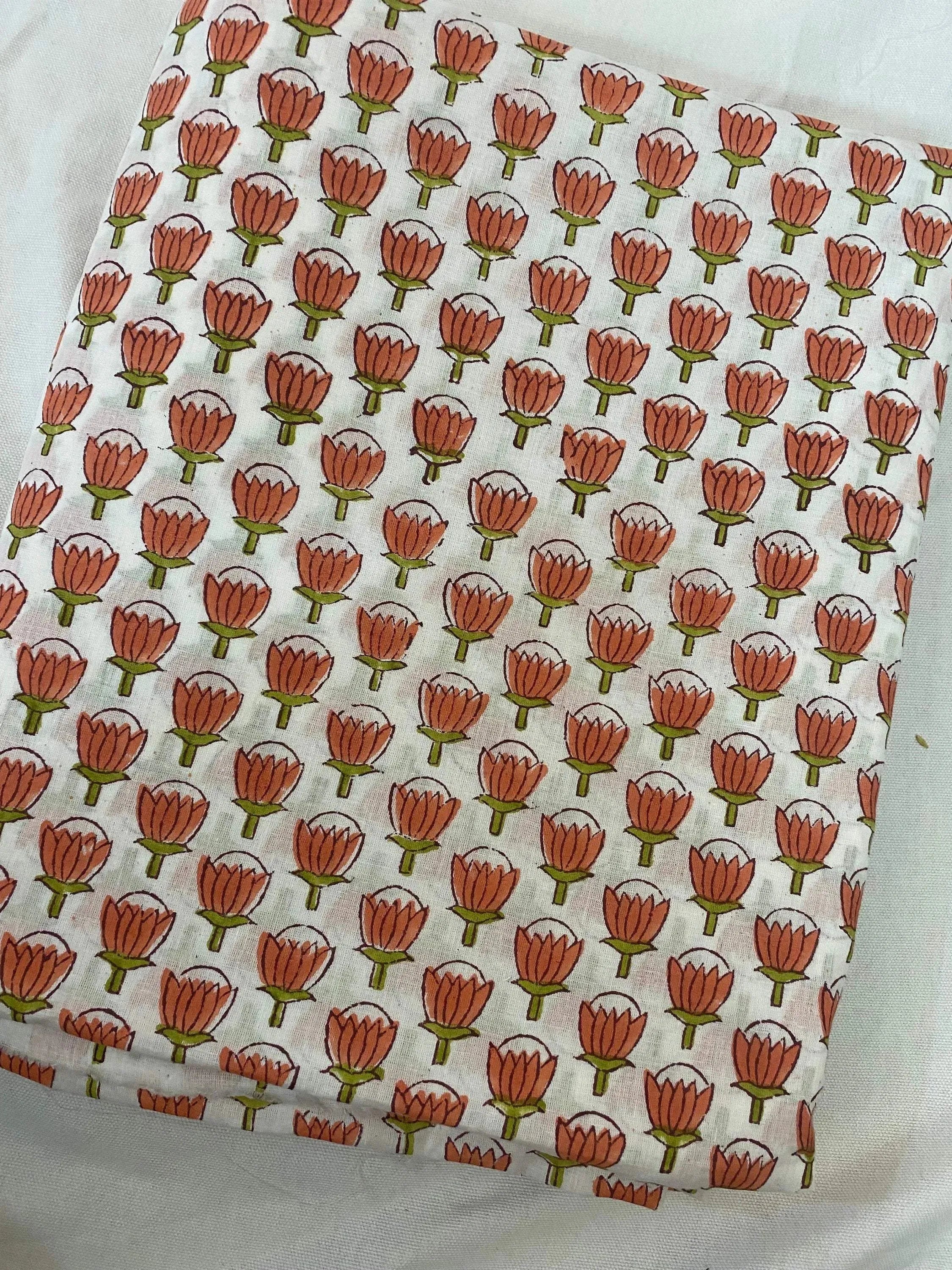 Eleni Hand Block Cotton Fabric Cotton Fabric