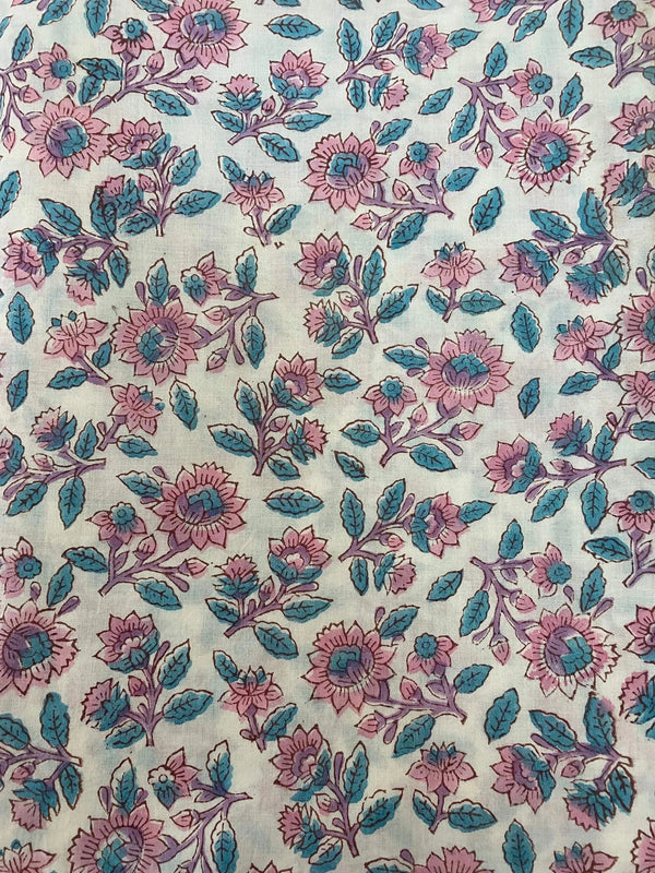 Azalea Cotton Block Print Fabric