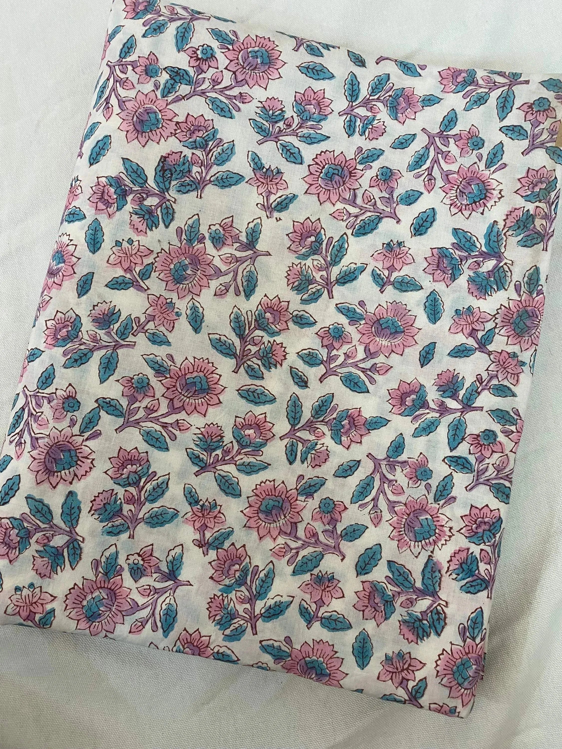 Azalea Cotton Block Print Fabric Cotton Fabric