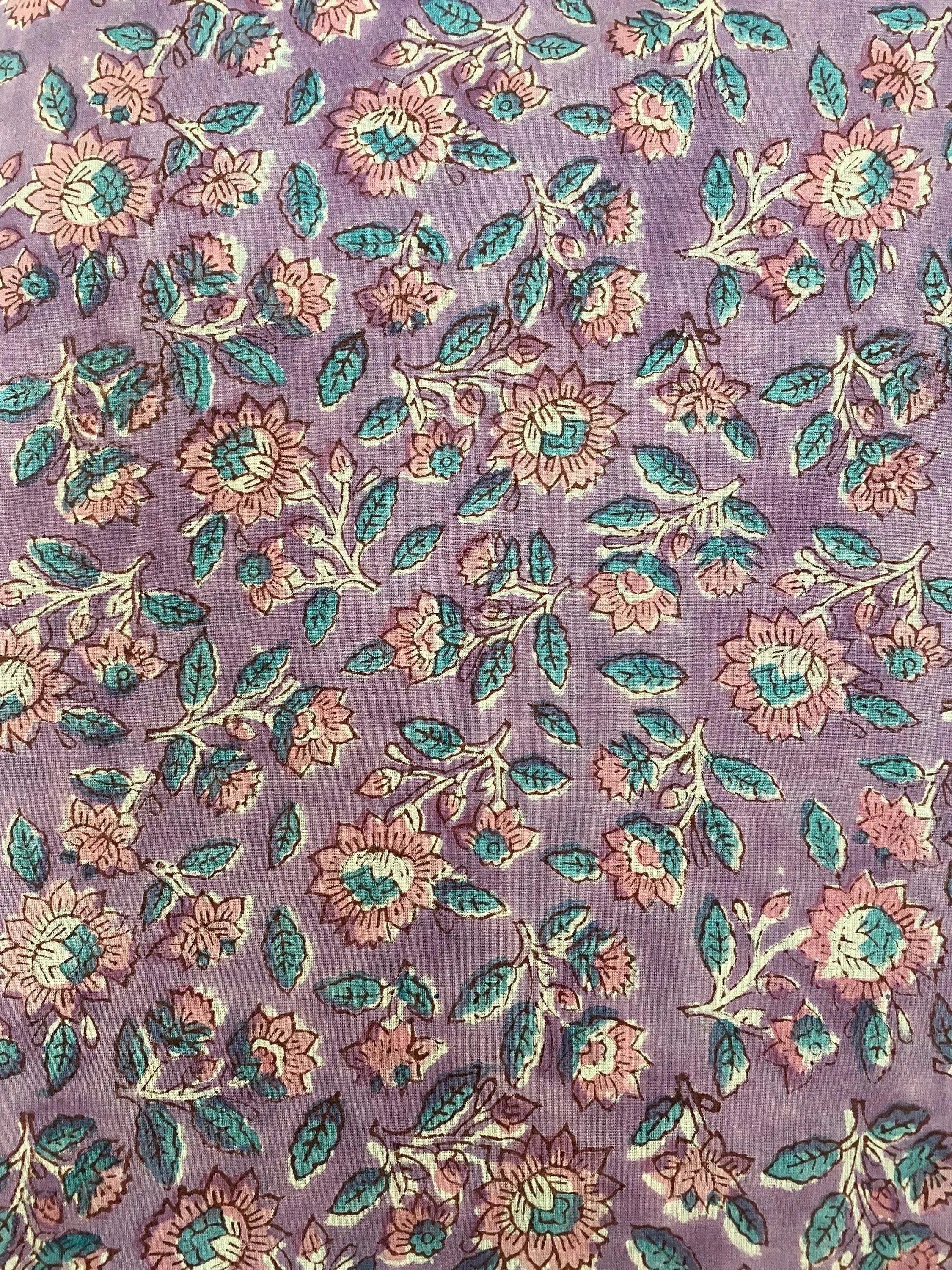 Azalea Cotton Block Print Fabric Cotton Fabric