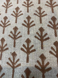 Lena Printed Linen Fabric Brown Linen Fabric