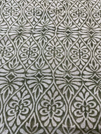 Flint Floral Hand Block Print Fabric Linen Fabric