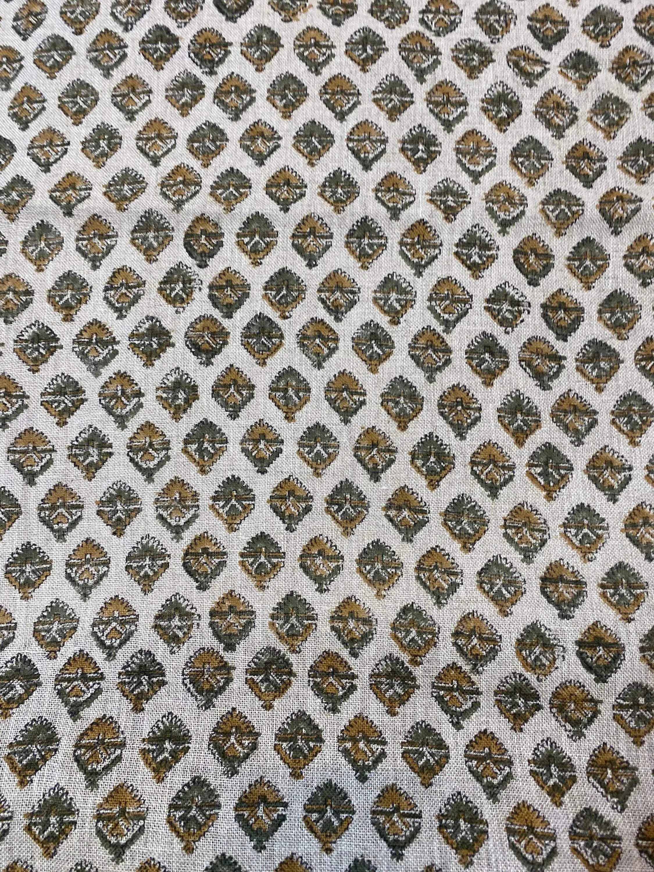 Bea Block Printed Linen Fabric Linen Fabric