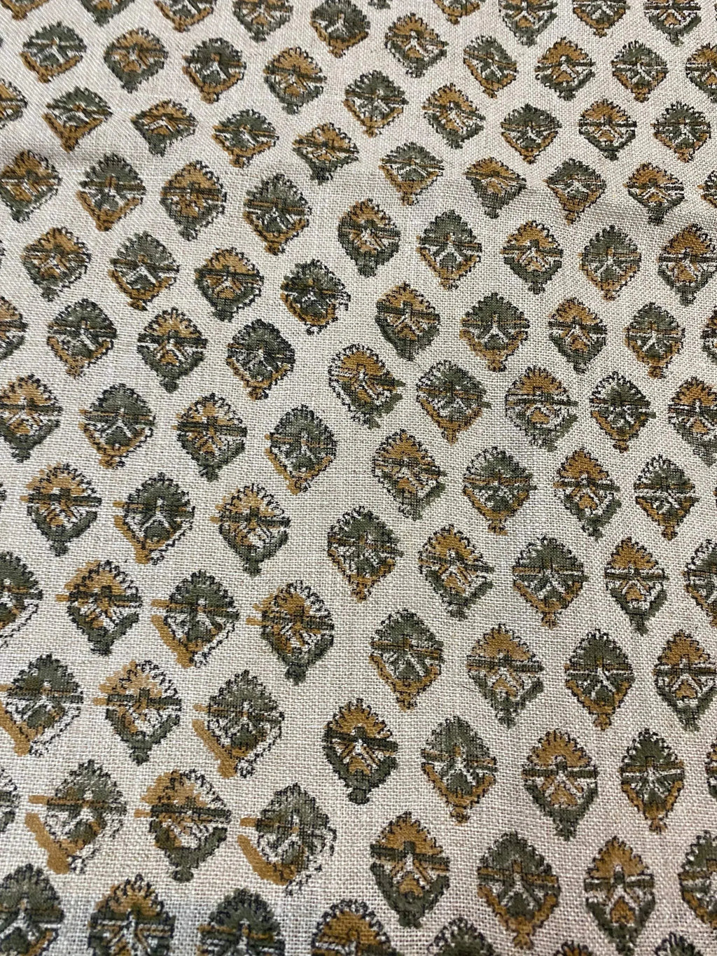 Bea Block Printed Linen Fabric Linen Fabric