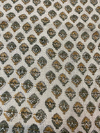 Bea Block Printed Linen Fabric Linen Fabric