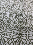 Flint Floral Hand Block Print Fabric Linen Fabric