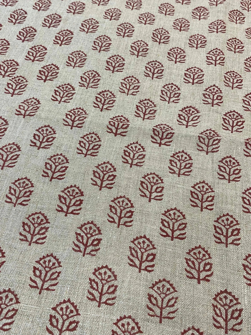 Garland Indian Hand Block Print Linen Fabric Linen Fabric