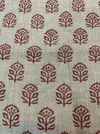 Garland Indian Hand Block Print Linen Fabric Linen Fabric