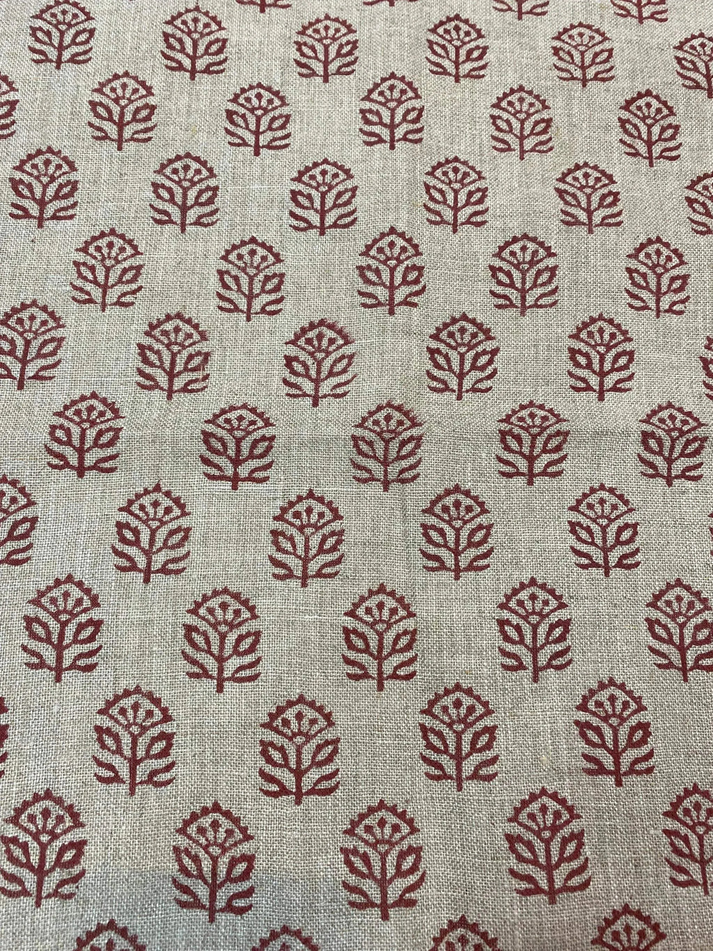 Garland Indian Hand Block Print Linen Fabric Linen Fabric