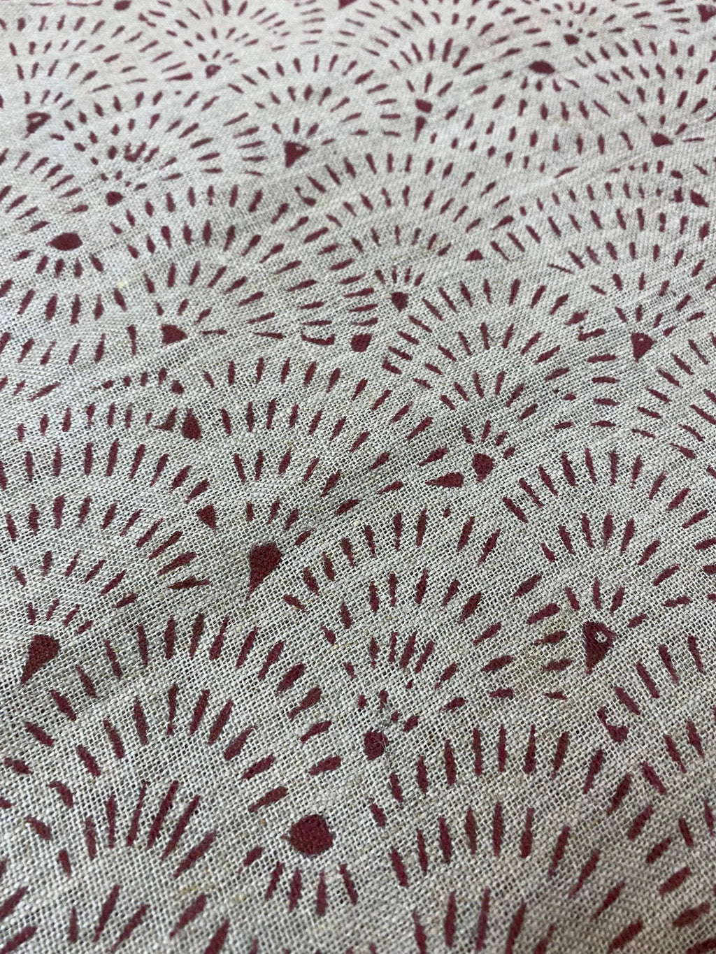 Inez Block Print Linen Linen Fabric