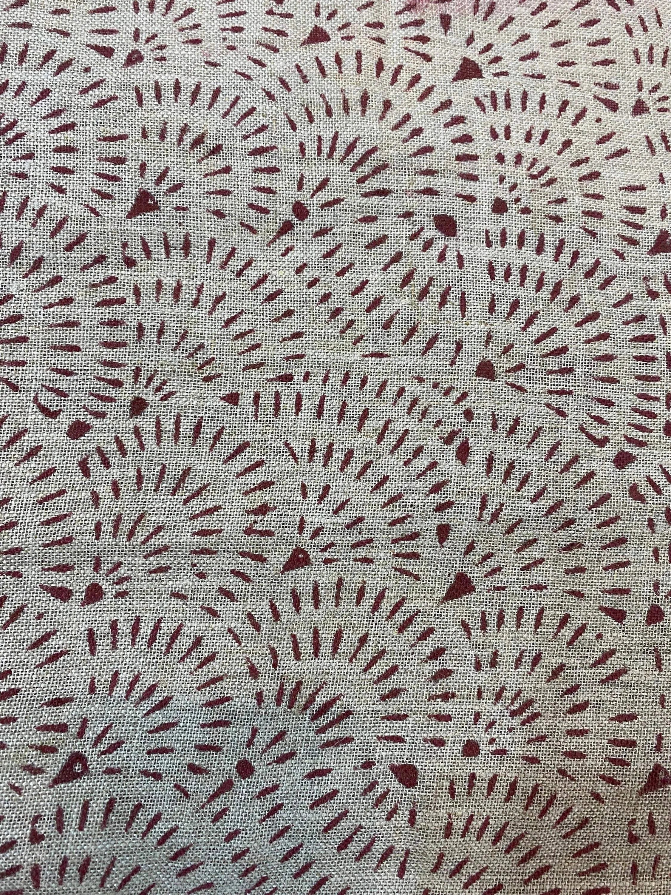 Inez Block Print Linen Linen Fabric