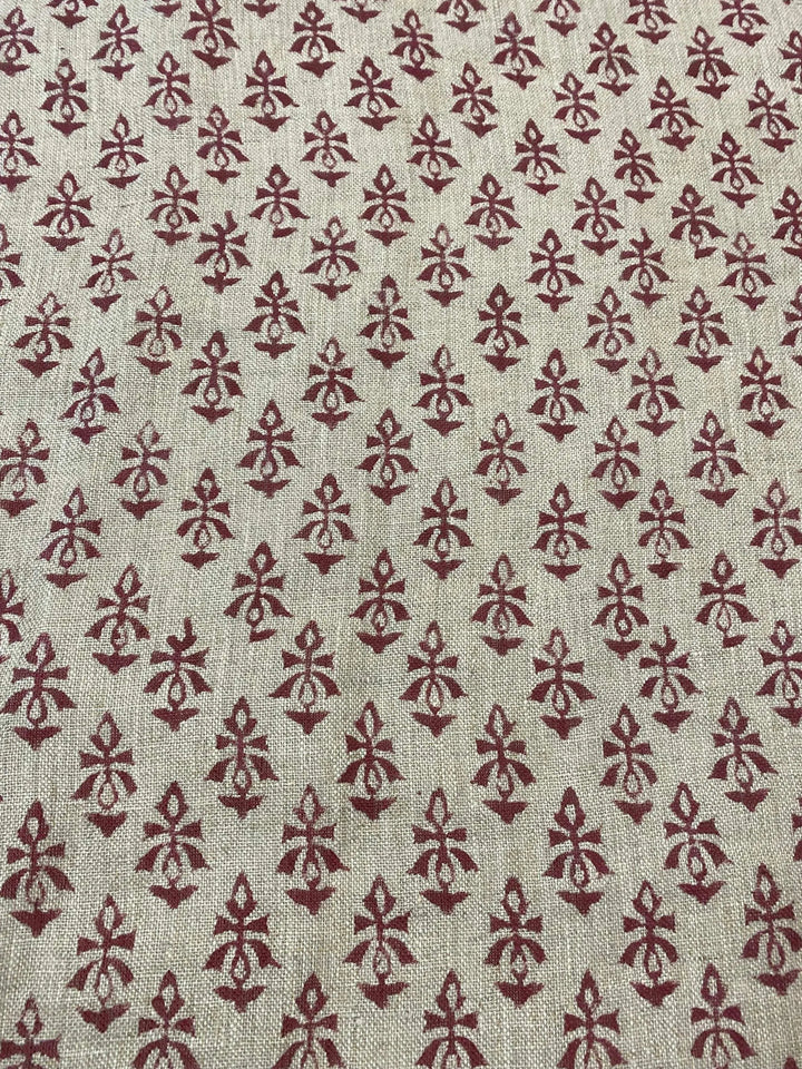 58" inches Indian Hand Block Print Fabric, Indian Linen Fabric, Block Print Fabric, Designer Floral Printing Fabric, Upholstery fabric, - Maple Village Lane