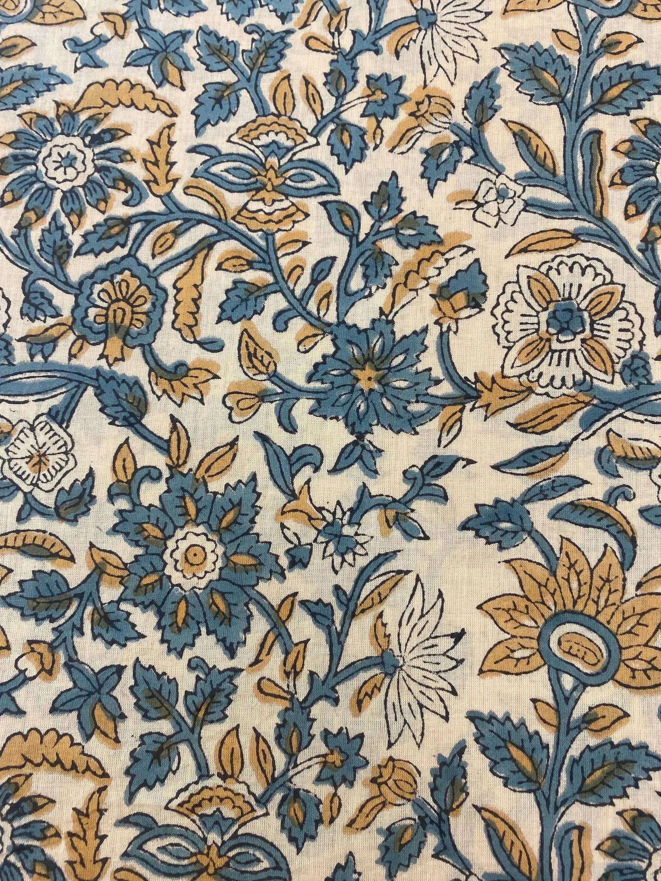Euphemia Hand Block Printed Cotton Fabric Cotton Fabric