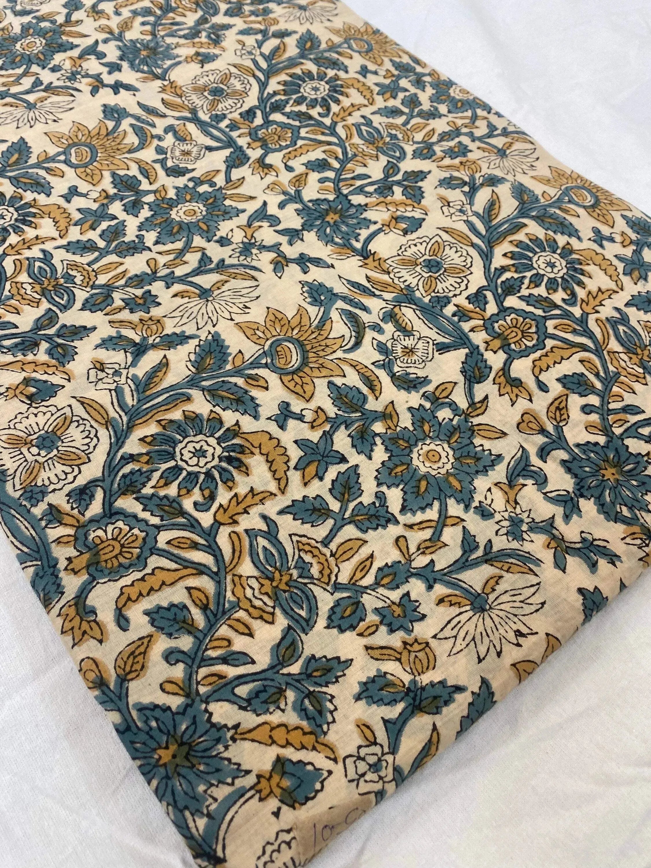 Euphemia Hand Block Printed Cotton Fabric Cotton Fabric