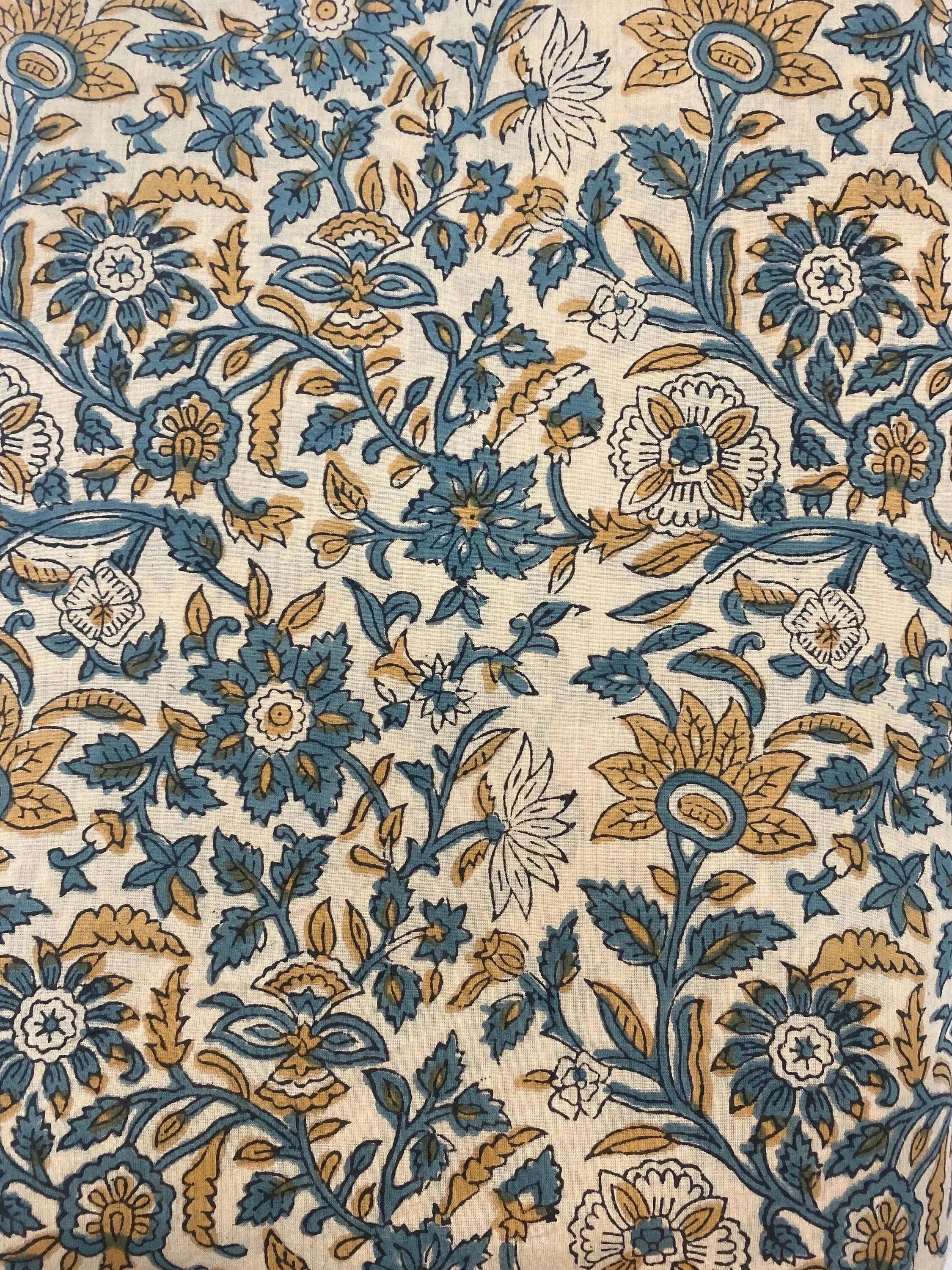 Euphemia Hand Block Printed Cotton Fabric Cotton Fabric