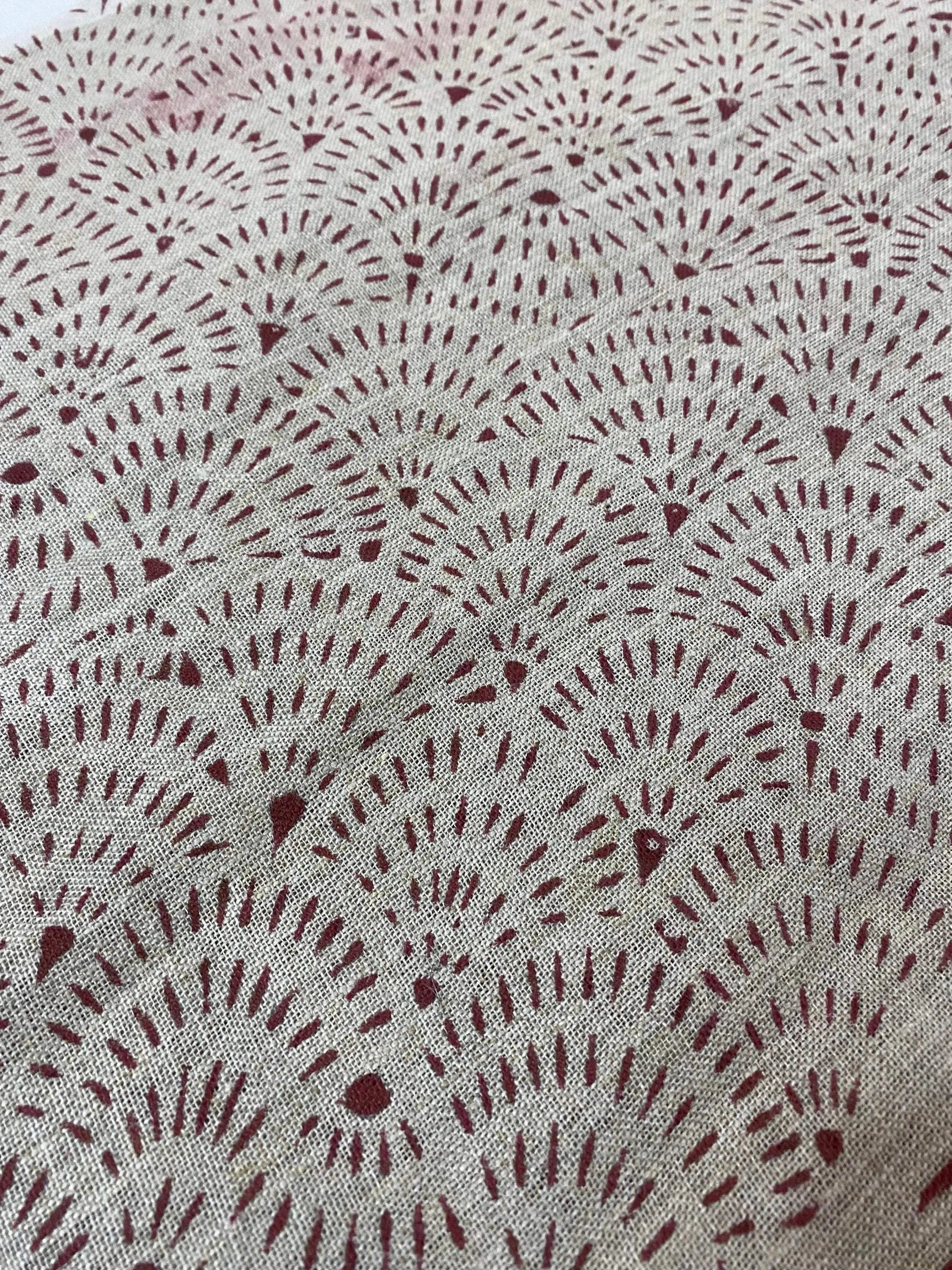 Inez Block Print Linen Linen Fabric