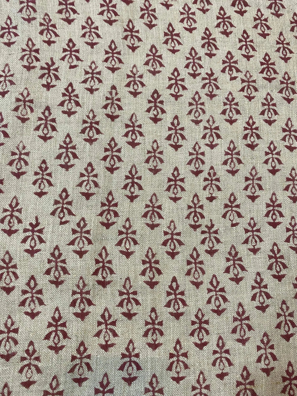 Otis Hand Block Print Linen Fabric Linen Fabric